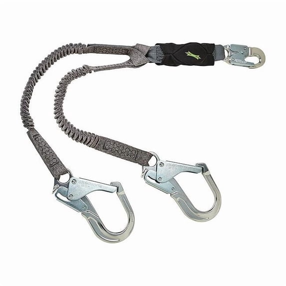 Msa Safety Shock-Absorbing Lanyard,Black/Gray 10193555
