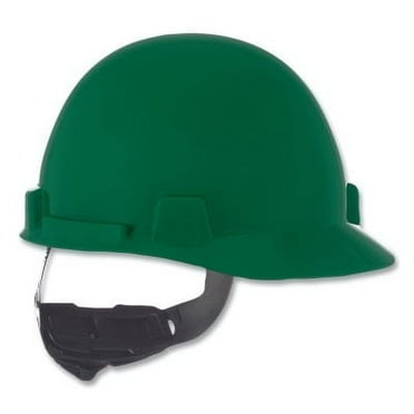 SmoothDome® Slotted Hard Hat Cap Style, 4-Point Fast-Trac® III, Green
