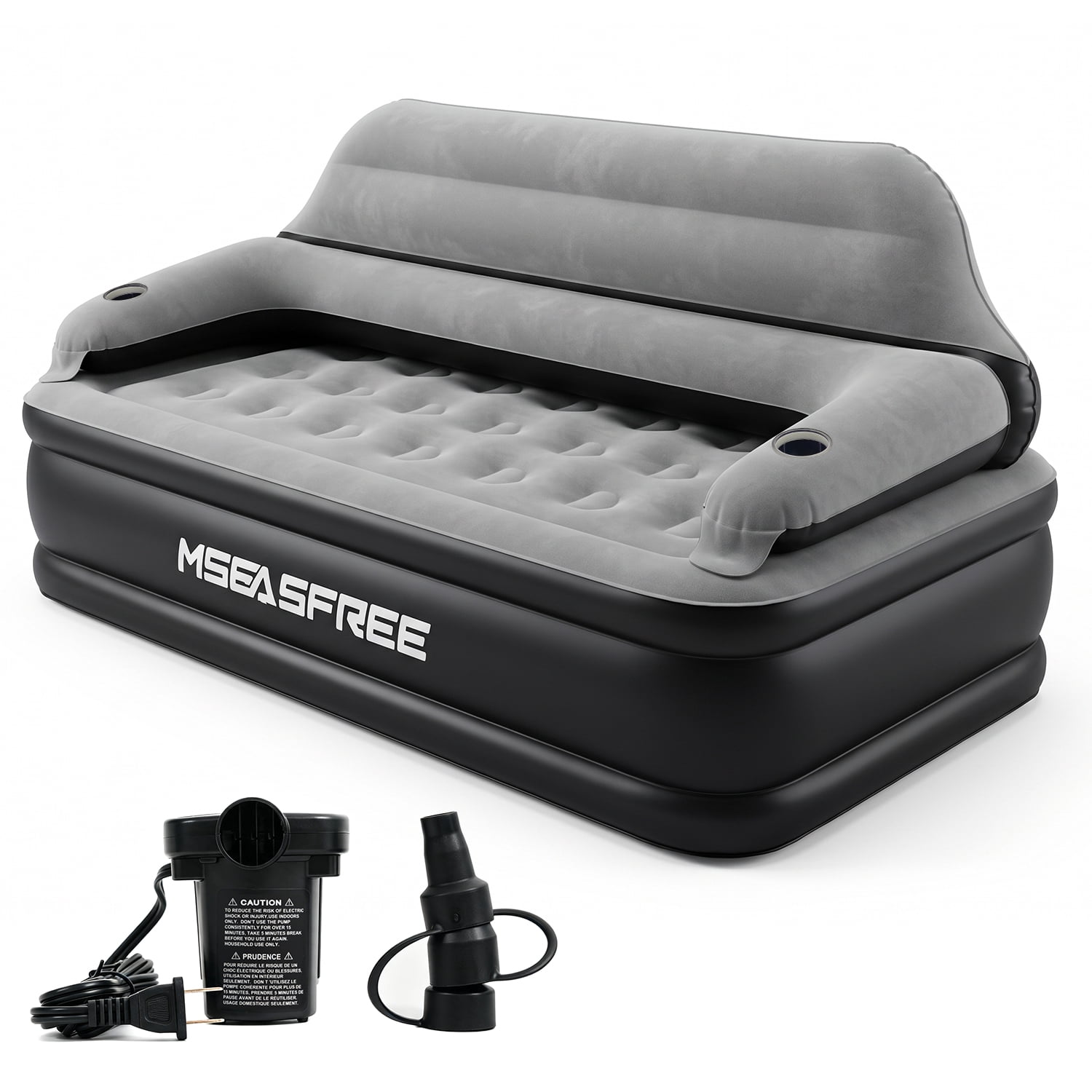 Inflatable Matting Mseasfree 18-Inch Double Inflatable Mattress (with Side Backrest ...