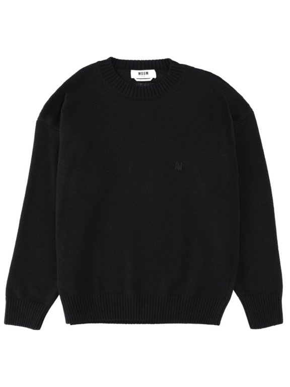 Black Relaxed Merino Wool Sweater (Men's)