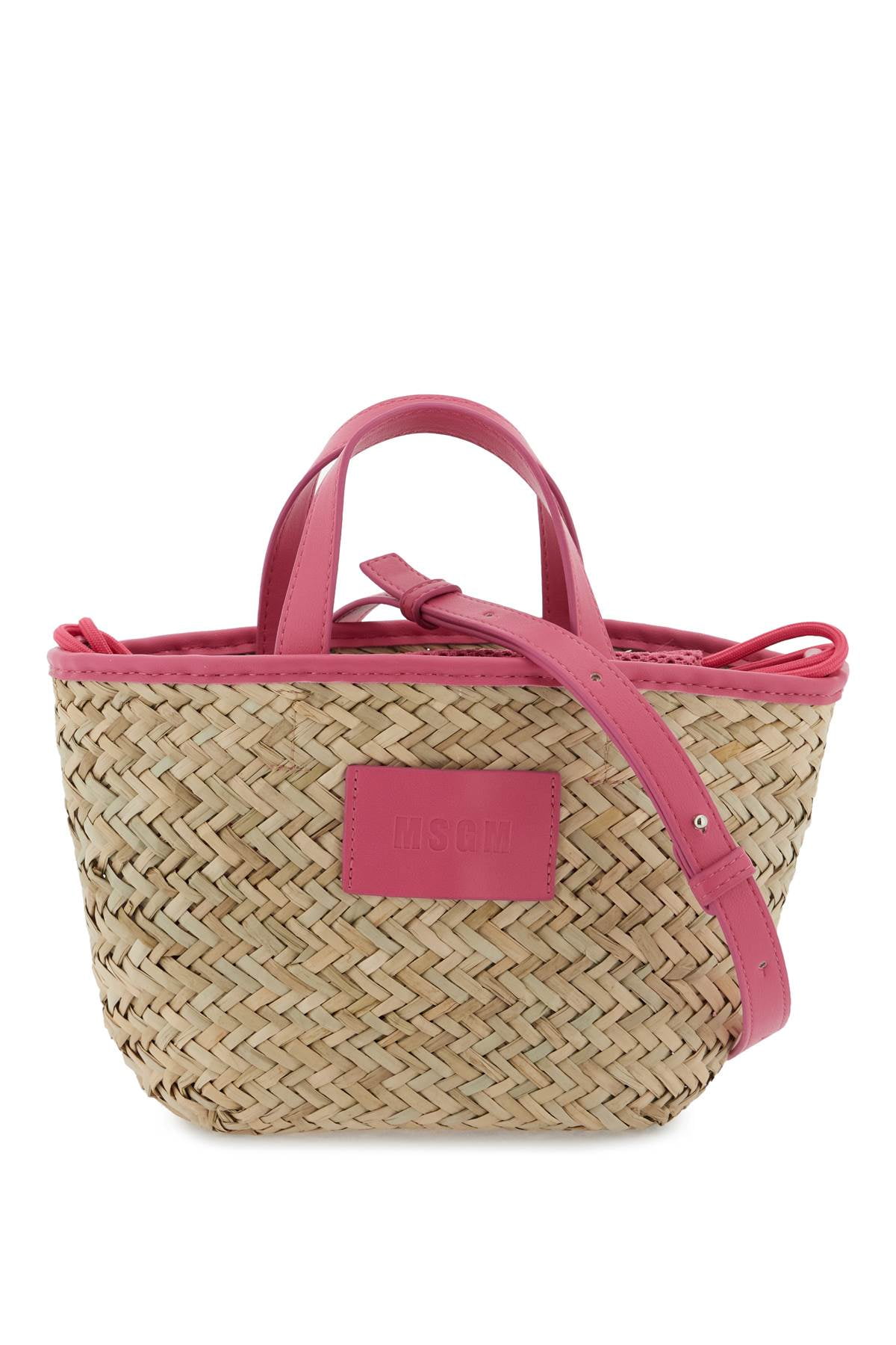 Msgm Straw Mini Tote Bag Women