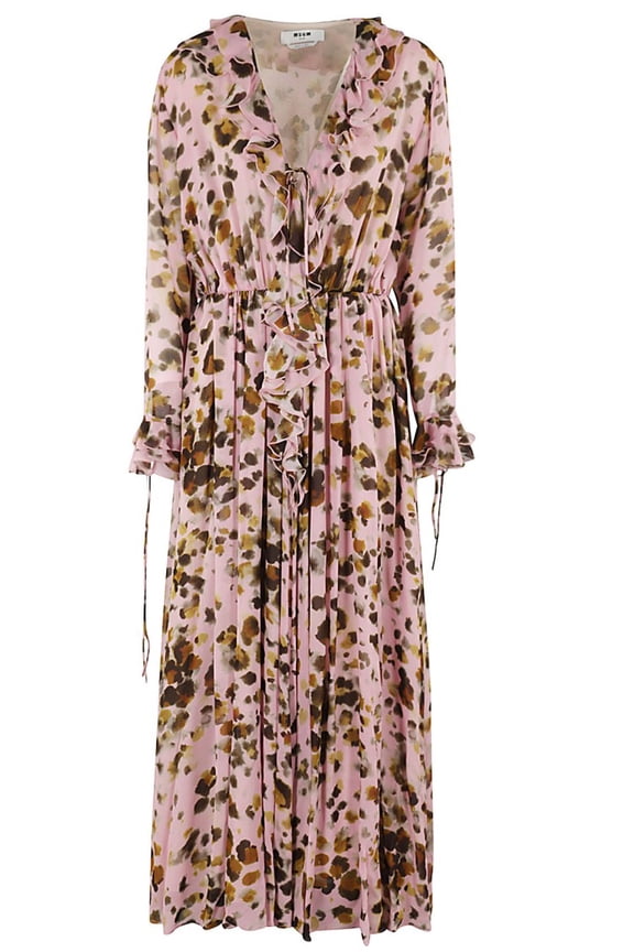Watercolor Leopard Print Maxi Dress (Women's)