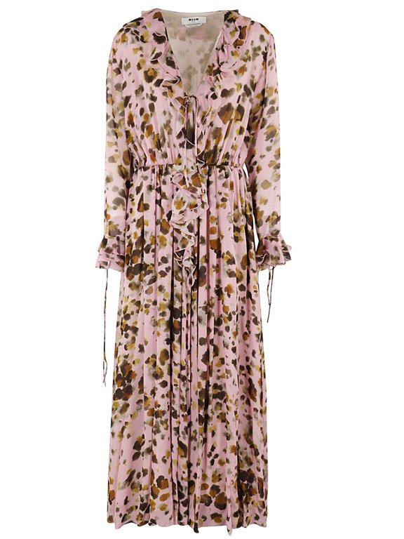 Watercolor Leopard Print Maxi Dress (Women's)