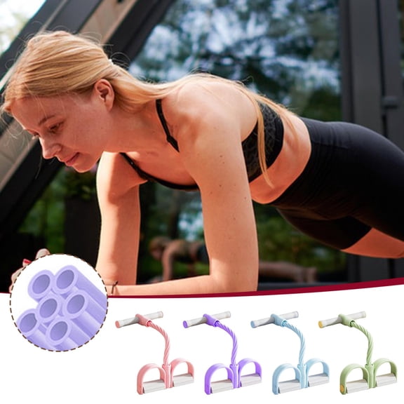 Msgweeeg 21 Fitness Resistance Belt 6-Tube Pedal Ankle Joint Stretching Rope Sit Up Leg Workout Exercise Belt with Handle Flexible Resistance Band for Home Gym Fitness Training Rehabilitation