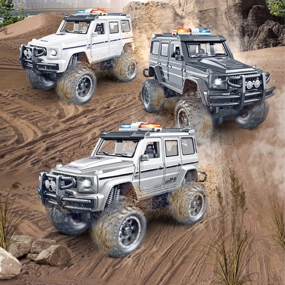 Msgweeeg 8 Year Old Boy Christmas Gifts Race Car Simulation Sound and Light 110 Polices Car Off-road Special Polices Car Guard Car Children Boy Toy Car Model