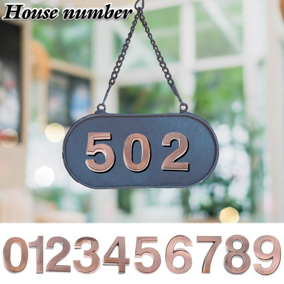 Msgweeeg Address Signs for Houses Address Numbers Modern House Numbers Mailbox Numbers 0-9 Self-Adhesive Street Door Home Address Metal Numbers for Outside Or Inside Signs Easy Install