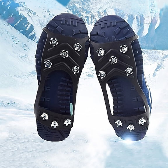 Msgweeeg Adjustable Ice Cleats for Shoes Traction Grips Snow Boot Covers Anti Slip Spikes for Walking On Icy Surfaces Hiking Winter Outdoor Safety