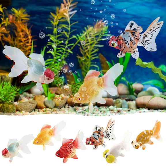 Msgweeeg Artificial Fake Goldfish Floating Decoration Plastic Aquarium Fish Lifelike Swimming Ornament Pond Tank Decor for Water Features Events and Kids