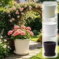 thumbnail image 1 of Msgweeeg Artificial Plants Outdoor Fake Plants Imitation Bamboos Woven Texture Round Plastic Flower Pot and Home Decoration Flower Pot Green Plants and Succulents Pot, 1 of 7