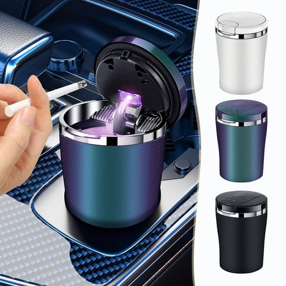 Msgweeeg Ashtray for Outside Patio Outdoor Ashtray Vehicle-mounted Ashtray High-grade Sense Of Antifly Ash Automatic Open-cover Smokeextinguishing Antidrop Magics Device