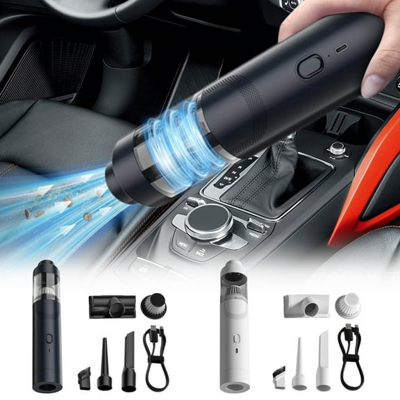 Msgweeeg Auto Detailer Handheld Car Vacuum Cleaner Compact Brushless Motor Super Suction Portable Lightweight Corded USB for Car Interior Seats Crevices Quick Clean Wet Dry Use