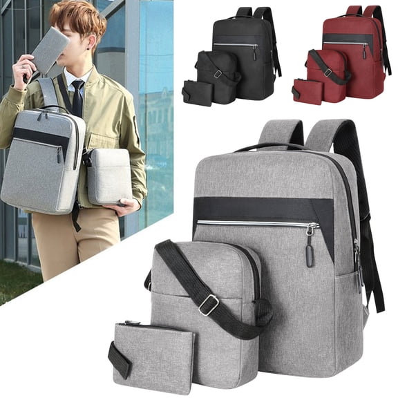 Msgweeeg Back Pack Backpack for Men Fashion Three-piece Backpack Backpack Male Business Usb Charging Laptop Bag High-capacity s Bag