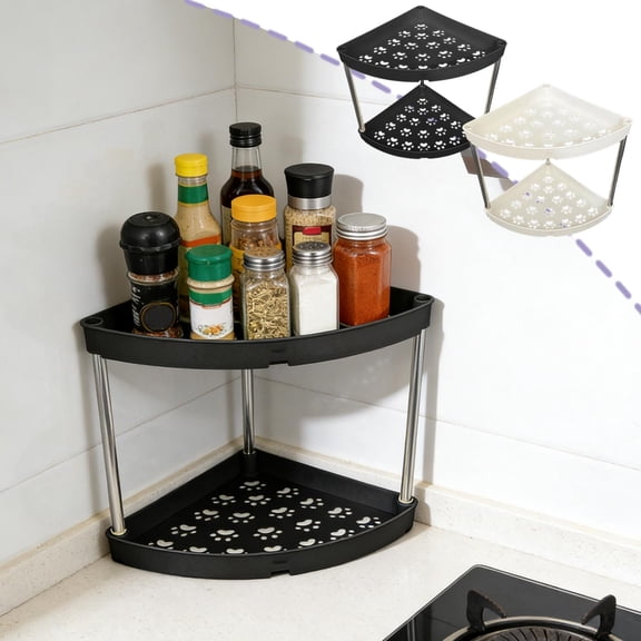 Msgweeeg Bakers Rack Bakers Rack with Storage Countertop Spice Rack Multi-Tier Desktop Organizer Triangular Corner Cosmetic Shelf