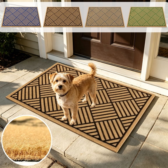 Msgweeeg Bath Rugs for Bathroom Rugs for Bathroom Coir Doormat Heavy Duty Rubber Backing Non-Slide Entrance Mat for Front Door High Traffic Dirt From Shoes Ecos Friendly Quality Cocoa Fiber
