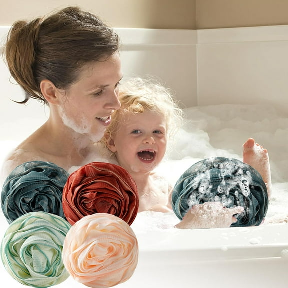 Msgweeeg Bath Sponges Loofah for Women Rose Bath Bath and Scrub Bath Flower Bath Foaming Large Size Super Soft Not Easy To Loosen with Hanging Rope