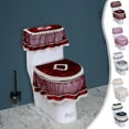 thumbnail image 1 of Msgweeeg Bathroom Rug Bath Rugs for Bathroom European Lace Toilet Cover with Zipper 3 Piece Bathroom Decorative Toilet Tank Cover, 1 of 7