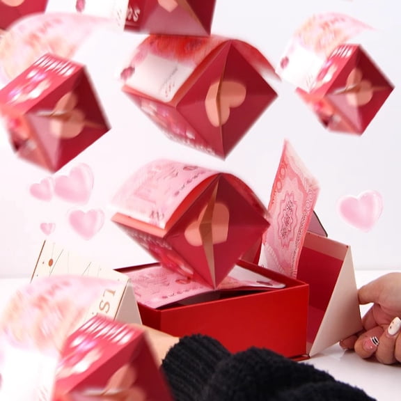 Msgweeeg Birthday Box Surprise Gift Box Explosion Valentines Decor Wish for You Surprise Box Gift Box Creating Surprising Gift Red Bouncing Romantic Gift Box