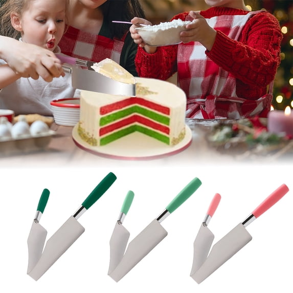 Msgweeeg Birthday Decor Cake Cutter Slicer Tool Stainless Steel Server Pastry Pie Divider Kitchen Baking Utensil Dessert Portion Control Lifter Spatula Wedding Party Layered Cutting Serving