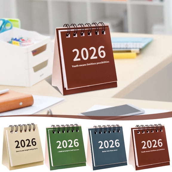 Msgweeeg Calender Calendar 2026 Mini Small Desk Calendar Unprinted Wind Calendar Punch Card Countdown Planner Desktop Small Ornaments