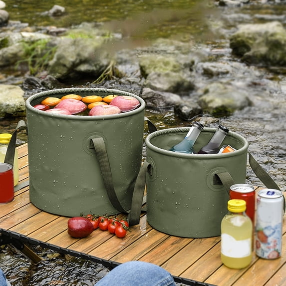 Msgweeeg Camping Bucket Collapsible Water Storage Bucket Portable Leakproof Foldable Washbasin Foot Tub Lightweight Large Capacity Easy Carry Fold Flat for Travel Hiking Fishing Gardening