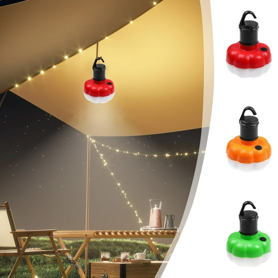 Msgweeeg Camping Lights Camping Lantern Rechargeable Outdoor Pumpkin Camping Lights Hanger Hanging Lights Camping Tent Emergency Lights Outdoor Camping Field Work Lights