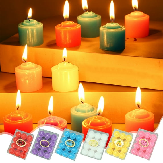 Msgweeeg Candels Valentines Home Decor 12 Pcs Candle Floating Tea Lights Wedding Party Candle Small Votive Candles Mini Candles Round Candles Tea Light for Wedding Romantic Paraffin White Co