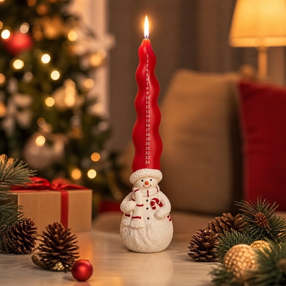 Msgweeeg Candle Candles Christmas Countdown Advent Snowman Candle Gift Set