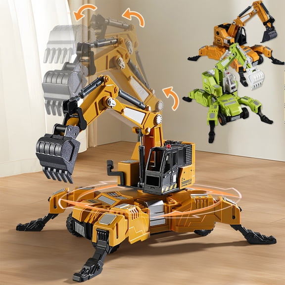 Msgweeeg Car Toy Toys Boys Boys Gifts Steel Power Deformable Engineering Vehicle Super Long Truck Liftable Excavator Truck Model Children's Toy Car Boy