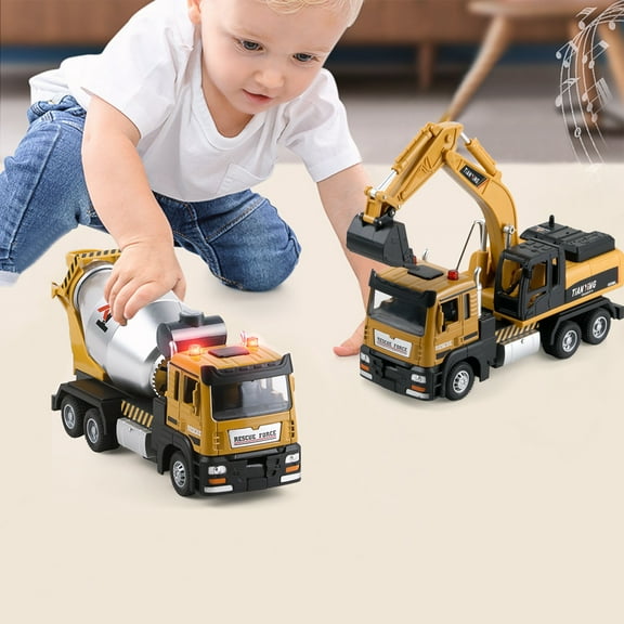 Msgweeeg Car Toys Gifts for 8 Year Old Boy Toys for 5 Year Old Boys Alloy Truck Light Music Pull Back Cement Tanker Large Concrete Toy Car Model Christmas Gifts for Boys 8-12