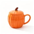 thumbnail image 1 of Msgweeeg Ceramic Coffee Mugs Cute Coffee Mugs 400ml Pumpkin Themed Ceramic Mug with Lid Glossy Porcelain Tea Cocoa Cup Multi-Color Decorative Drink Cup for Desk Kitchen Halloween Tabletop, 1 of 7