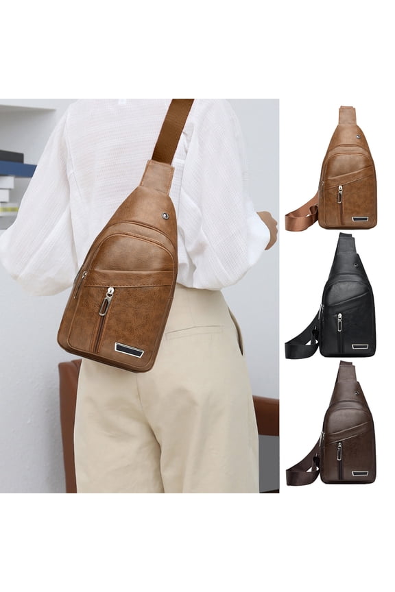 Chest Bag for Men Sling Bag for Men Sling Bag for Women Men Waterproof Crossbody Shoulder Tote Blet Bags Backpack Fannys Pack Travel Purse Faux Leather for Camping Hiking