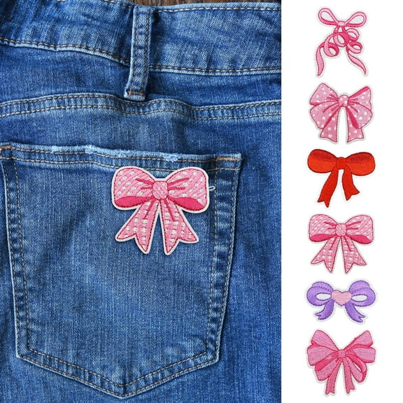 Msgweeeg Christmas Tree Bow Boho Christmas Decor Bow Embroidery Cloth Sticker for Christmas Tree and Ornaments