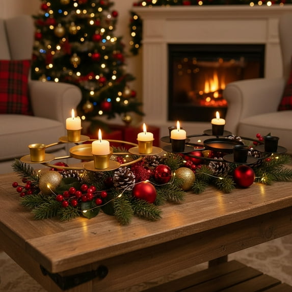 Msgweeeg Christmas Candlesticks Candlestick Holders Candlelight Dinner Decorations Christmas Home Romantic Table Decorations Candle Bend Candle Holders Bent 5 Heads