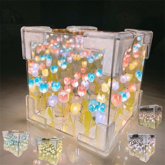 Msgweeeg Christmas Gift Women Gifts for Christmas Diy Three-dimensional Night Light Sea Of Flowers Package To Send Girlfriend Girlfriend Gift Need To Be Manually Made Non-finished Products