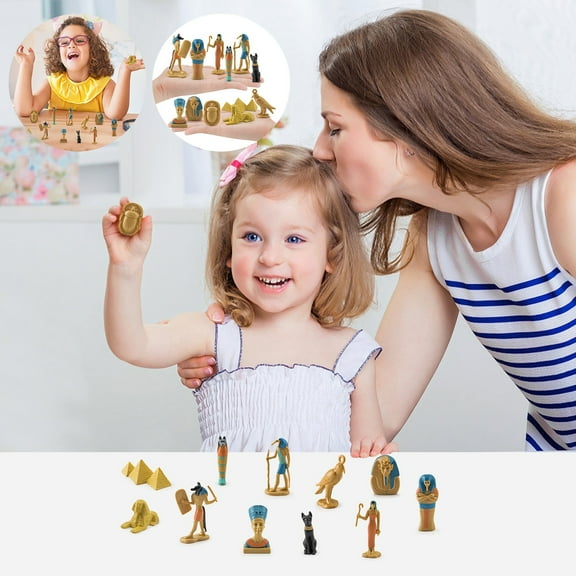 Msgweeeg Christmas Gifts for 5 Year Old Boy 12pc Ancient Egyptian Sphinx Figurine Handmade Model Ornament Set