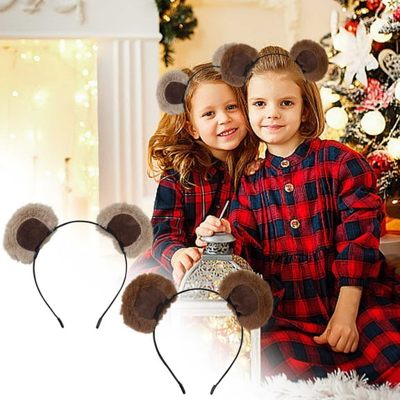 Msgweeeg Christmas Headbands for Women Bear Headband Female Face Wash Hair Card Velvet Headband Cute Plush Head Bands Wholesale Hair Accessories Bear Ears