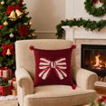 thumbnail image 1 of Msgweeeg Christmas Pillow Red Bow Throw Pillow, 45x45cm Detachable Cushion for Bedroom and Sofa, 1 of 6
