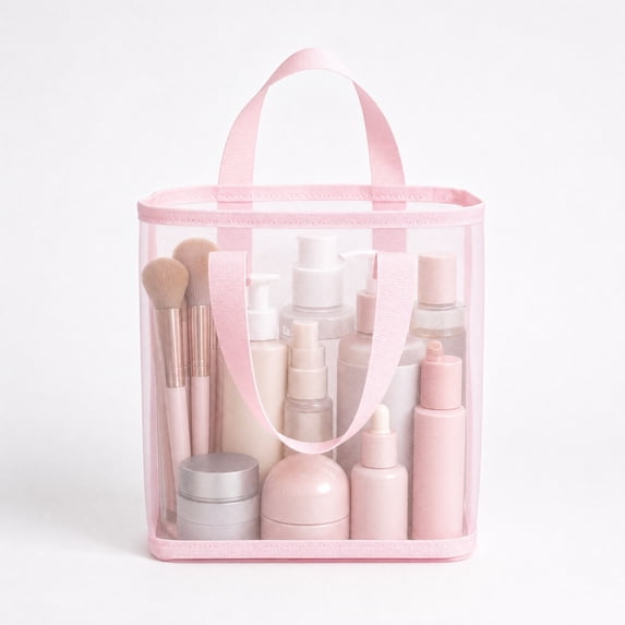 Msgweeeg Clothes Storage Bag Moving Bags Heavy Duty Nylon Mesh Makeup Bag Portable Travel Cosmetics Storage Bag Mesh Wash Storage Bag