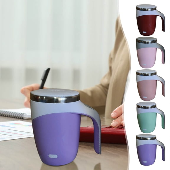 Msgweeeg Coffe Cups Automatic Stirring Cup Stainless Steel Lazy Magnetized Cup Automatic Magnetic Cup Portable Coffee Cup Can Be Printed Mugs