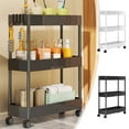 thumbnail image 1 of Msgweeeg Corner Bookshelf Corner Shelves Three Layer Movable Crevice Storage Rack Multi-layer Pulley Storage Rack Thick Plastic Suitable for Bathroom and Kitchen Crevices for Living Room, 1 of 9