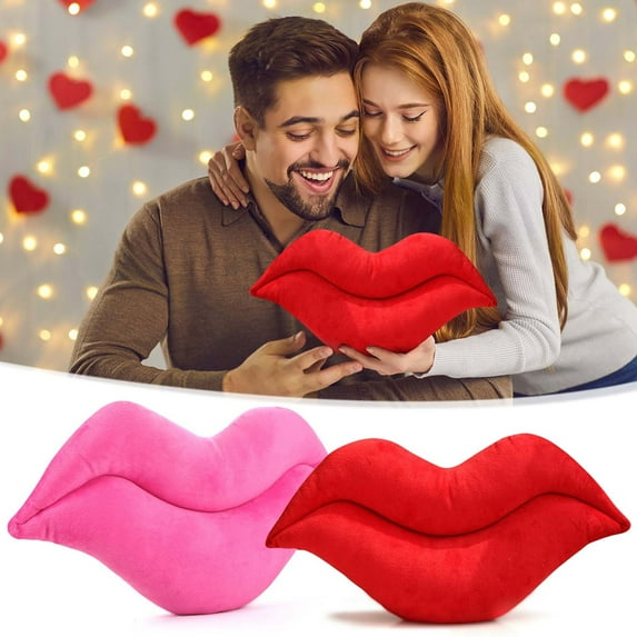 Msgweeeg Couch Pillows Valentines Tree Decorations Pillows Decorative Valentine's Day Red Lips Pillow and Beautiful Red Lips Pillow Office Pillow Children's Doll Home Decoration