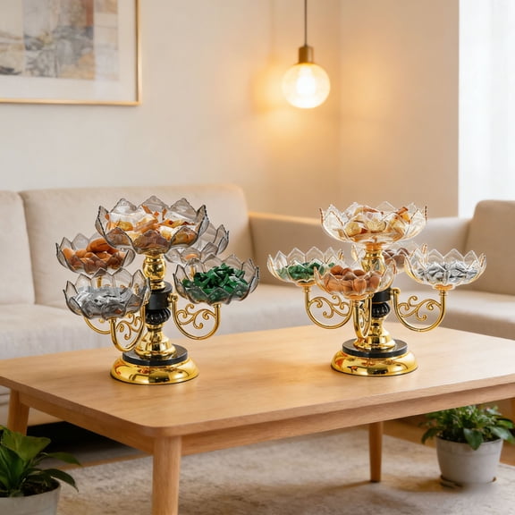 Msgweeeg Decorative Bowl Fruit Bowls Rotating Fruit Tray Household Layered Organizer Multi-Functional Storage Living Room Server for Fruit Snack Table Random Color