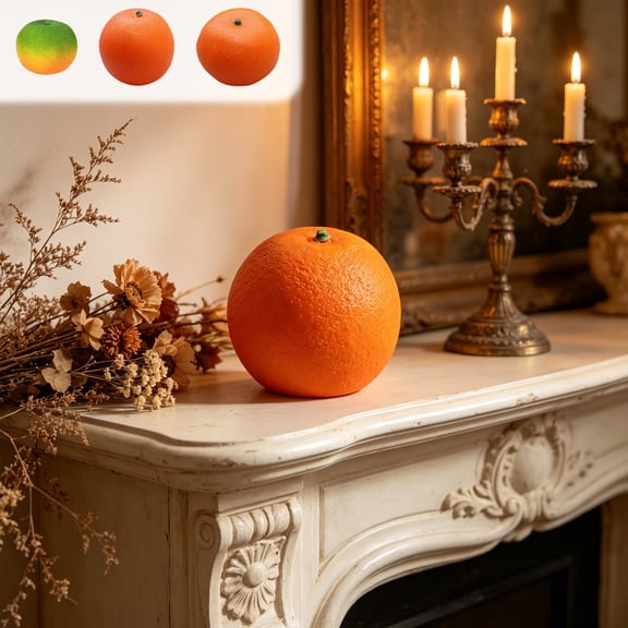Msgweeeg Desk Decor Lifelike Artificial Oranges Fake Fruit Decor Set Realistic Simulation Oranges Family for Home Kitchen Party Display Fruit Bowl Centerpiece Photography Props