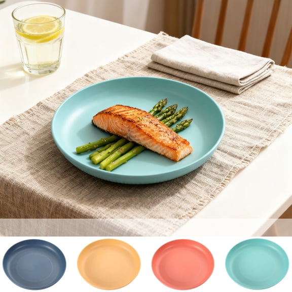 Msgweeeg Dinner Plates Dinner Trays Shatterproof Plastic Reusable Dinner Trays for Kitchens Camping and More Available In A Variety Of Colors Dishwasher and Microwave Safe