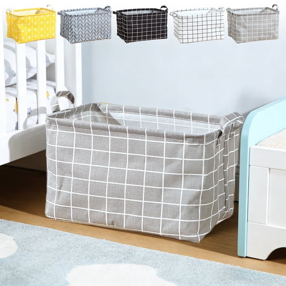 Msgweeeg Dirty Clothes Basket Large Squares Fabric Storage Bins Foldable Clothes Hamper with Handles for Laundry Toys Home Organization Canvas Baskets for Shelves Closets Bedroom
