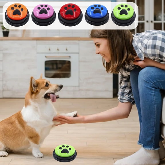Msgweeeg Dog Training Buttons with Recordable Sound Pet Communication Mat Talking Buttons for Dogs Cats Introductory Tool To Learn Words for Treats Play Outside