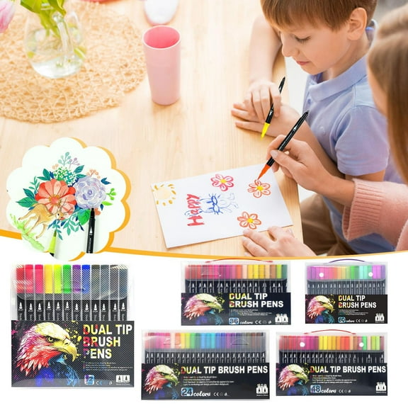 Msgweeeg Double Line Color Marker Hand Account Metallic Fineliner Multicolor Brush Pen Set High Pigment Smooth Ink Fine Tip for Journaling Sketching Scrapbook Calligraphy Art Supplies