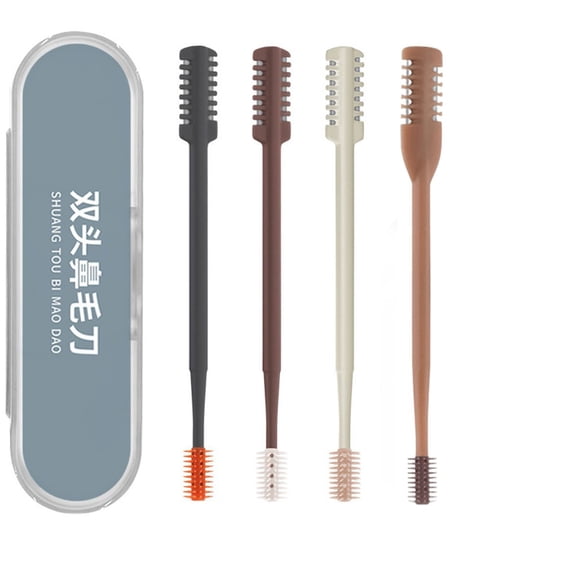 Msgweeeg Double Sided Stainless Steel Nose Hair Trimmer Dual Head Soft Rotating Grooming Tool Precise Cleaning Safe Portable for Men Women Home Bathroom Personal Hygiene Travel