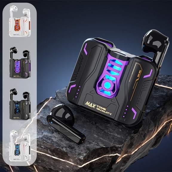 Msgweeeg In Ear Headphones Wireless Bluetooth Earphones Intelligent Noise Reduction Comfortable Waterproof In-Ear Gaming Music Ergonomic Mecha Cool Appearance Stylish Tech Headphones