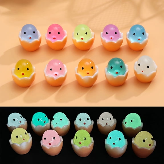 Msgweeeg Easter Eggs Easter Decoration Easter Bling In Dark Chicks Figurines Mini Chick Statues for Easter Egg Stuffers Garden Decor